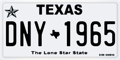 TX license plate DNY1965
