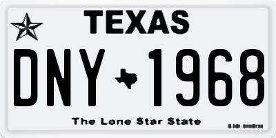 TX license plate DNY1968