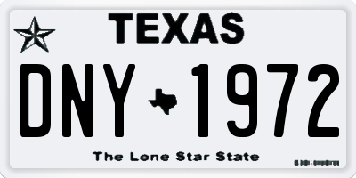 TX license plate DNY1972