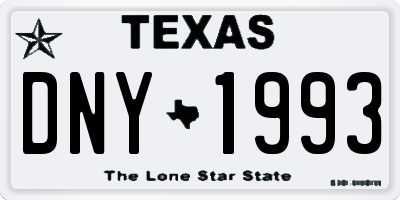 TX license plate DNY1993