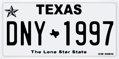 TX license plate DNY1997
