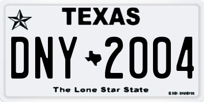 TX license plate DNY2004
