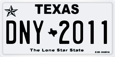 TX license plate DNY2011