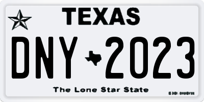 TX license plate DNY2023