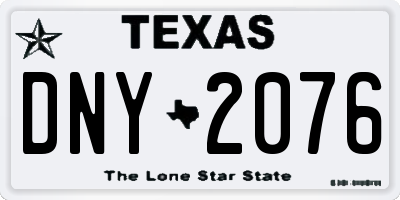 TX license plate DNY2076