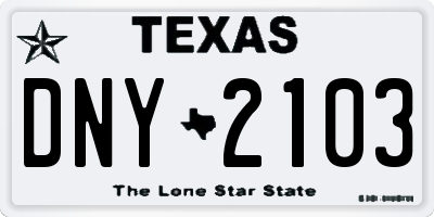 TX license plate DNY2103