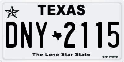 TX license plate DNY2115