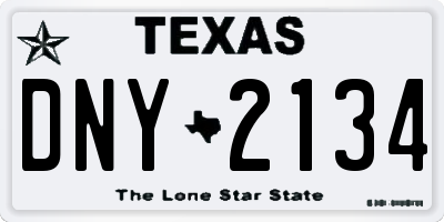 TX license plate DNY2134