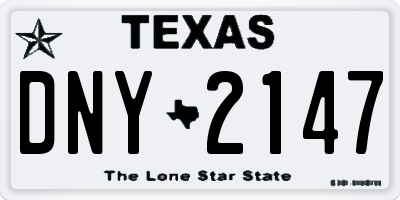 TX license plate DNY2147