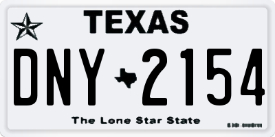 TX license plate DNY2154