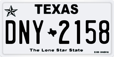 TX license plate DNY2158