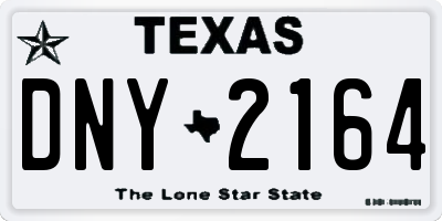 TX license plate DNY2164