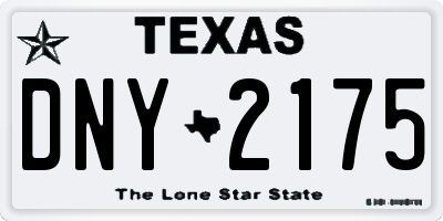 TX license plate DNY2175