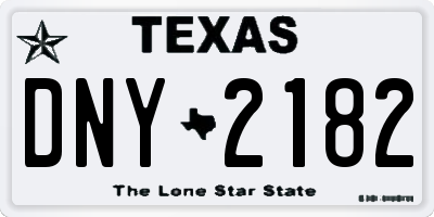 TX license plate DNY2182