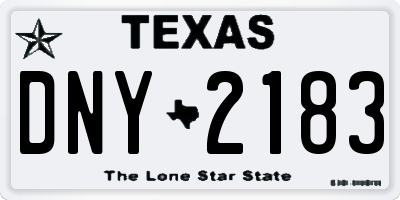 TX license plate DNY2183
