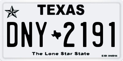 TX license plate DNY2191