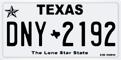 TX license plate DNY2192