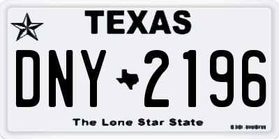 TX license plate DNY2196