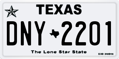 TX license plate DNY2201