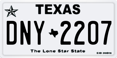 TX license plate DNY2207