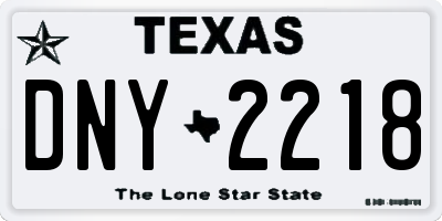 TX license plate DNY2218
