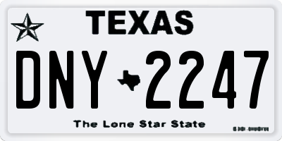 TX license plate DNY2247