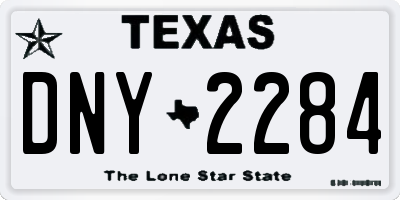 TX license plate DNY2284