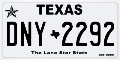 TX license plate DNY2292
