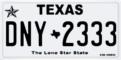 TX license plate DNY2333