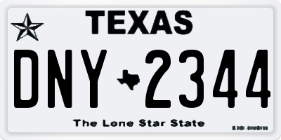 TX license plate DNY2344