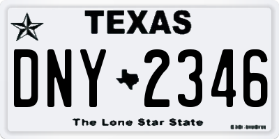 TX license plate DNY2346