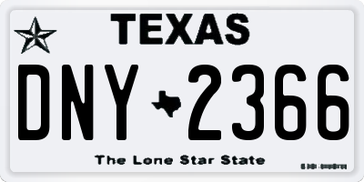 TX license plate DNY2366