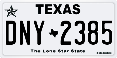 TX license plate DNY2385