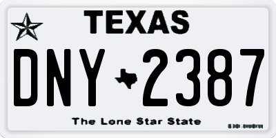 TX license plate DNY2387