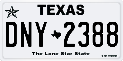 TX license plate DNY2388