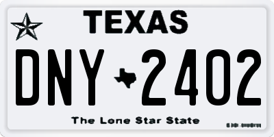 TX license plate DNY2402