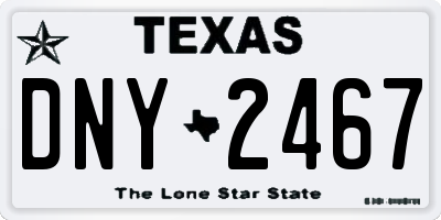 TX license plate DNY2467