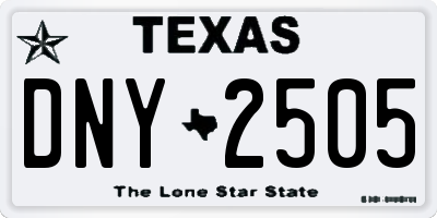 TX license plate DNY2505
