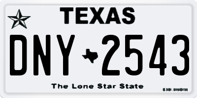 TX license plate DNY2543