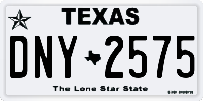 TX license plate DNY2575