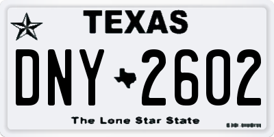 TX license plate DNY2602