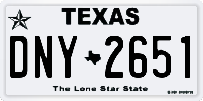 TX license plate DNY2651