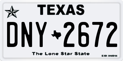 TX license plate DNY2672