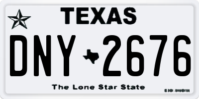 TX license plate DNY2676