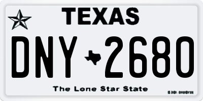 TX license plate DNY2680