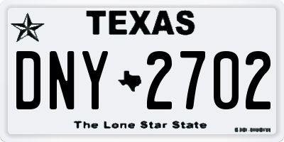 TX license plate DNY2702
