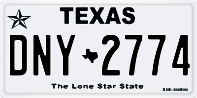 TX license plate DNY2774
