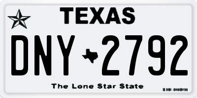 TX license plate DNY2792