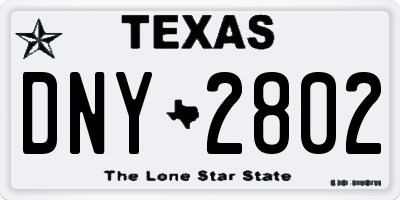 TX license plate DNY2802