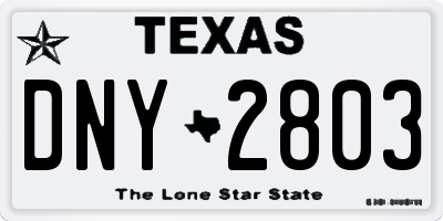 TX license plate DNY2803